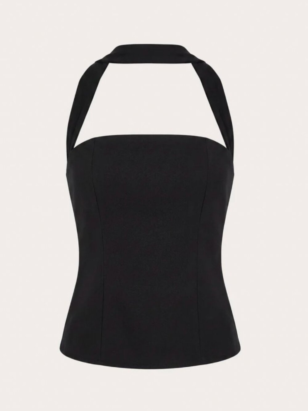 NWT Peppermayo Black Halter Cowl Neck Strapless Top M - Picture 3 of 7
